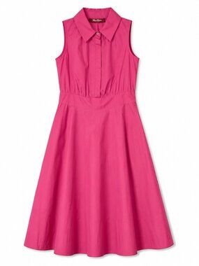 Max Mara Studio Hot Pink Fuchsia Sleeveless A-Line Midi Dress